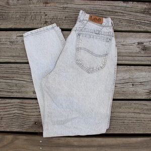 Vintage 80s Lee Grey Denim High Waist Mom Jeans